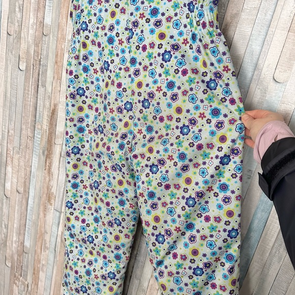 Hanna Andersson 8 130 Floral Insulated Snow Overalls Snowsuit Pants Winter Ski - Picture 8 of 10
